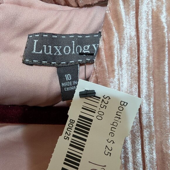 Luxology Blush Pink Crushed Velvet Dress Sleeveless - Picture 3 of 3